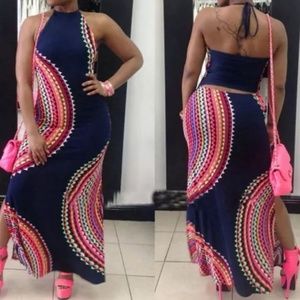 New Navy Halter Dress